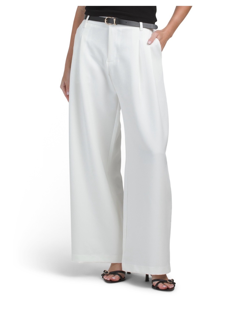 GEMMA+ JANE
double pleat wide leg pants with belt